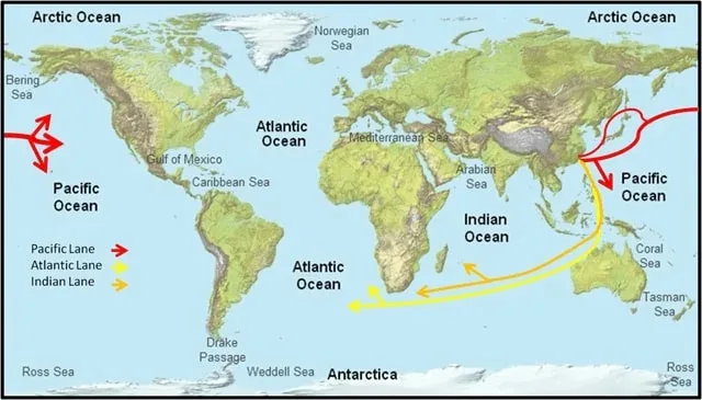 Shipping Routes from China to New York (4)